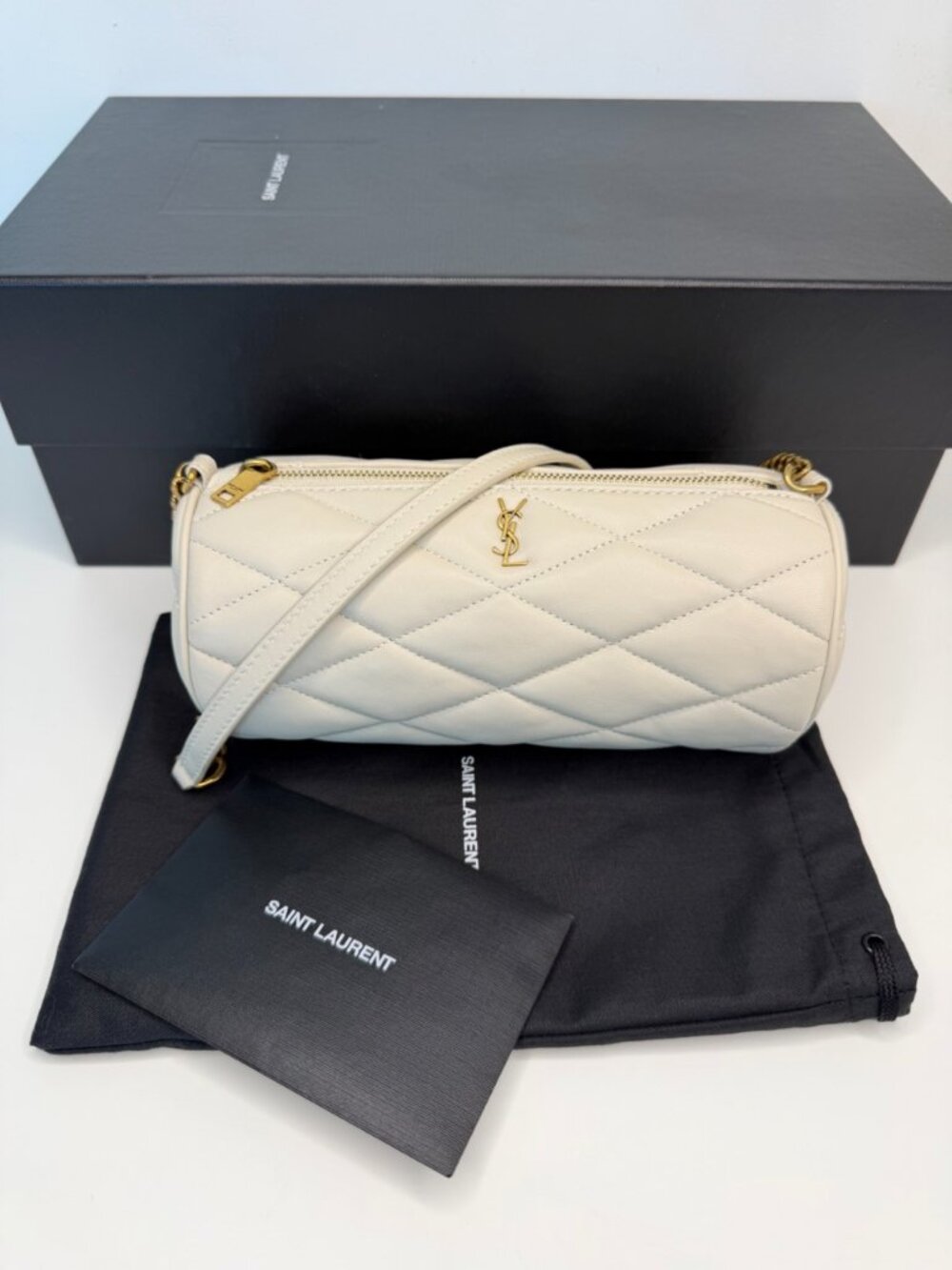 Saint Laurent Mini Sade Tube Bag - White